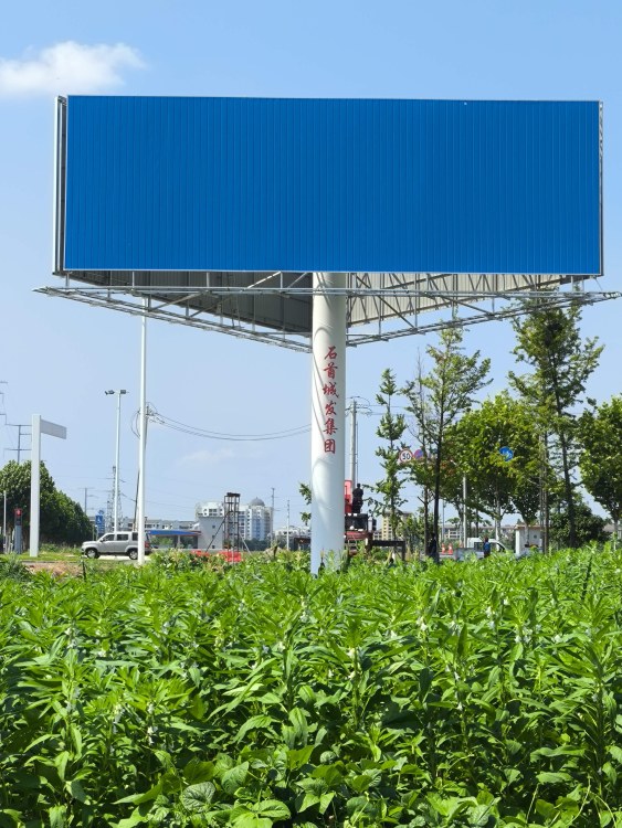 蓝色牌面一侧实景