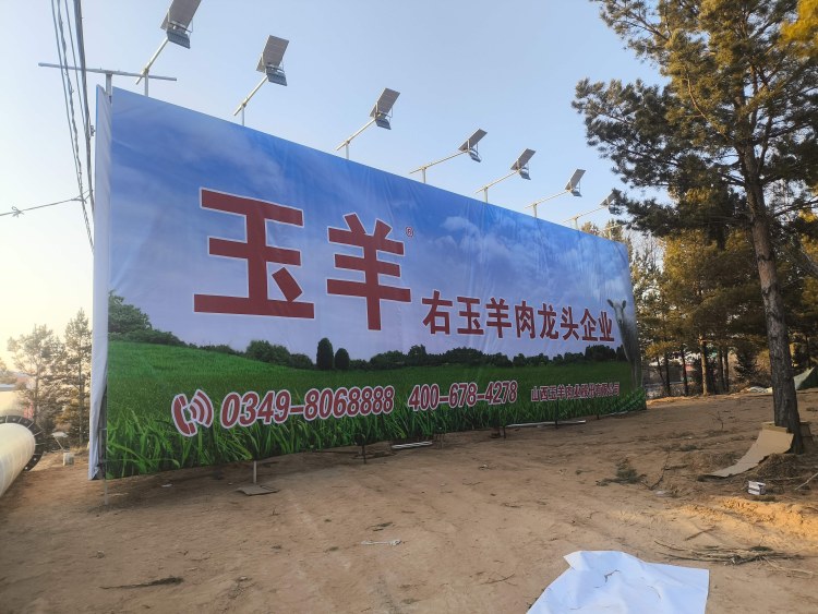 两块牌面成 V 形分朝公路两端